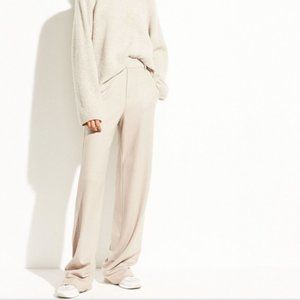 Vince TAN Cozy Wool Wide Leg Trouser pants beige SIZE XL
